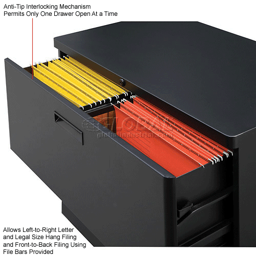 File Cabinets Lateral Interion 30 Lateral File Cabinet 2 Drawer Charcoal 248986bk Globalindustrial Ca