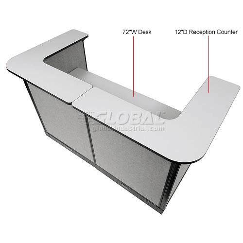 Interion® U-Shaped Reception Station With Raceway, 88
