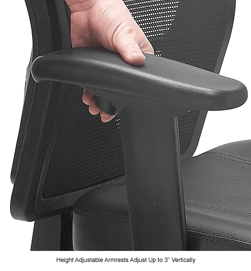 Interion® Mesh Office Chair With High Back & Adjustable Arms, Leather