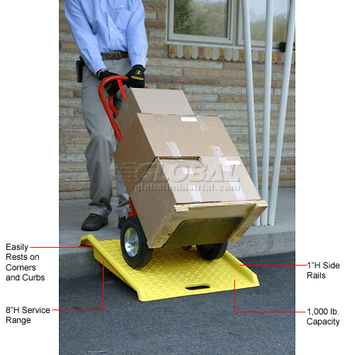 Eagle 1794 Portable Plastic Hand Truck Curb Ramp 1000 Lb. Capacity ...