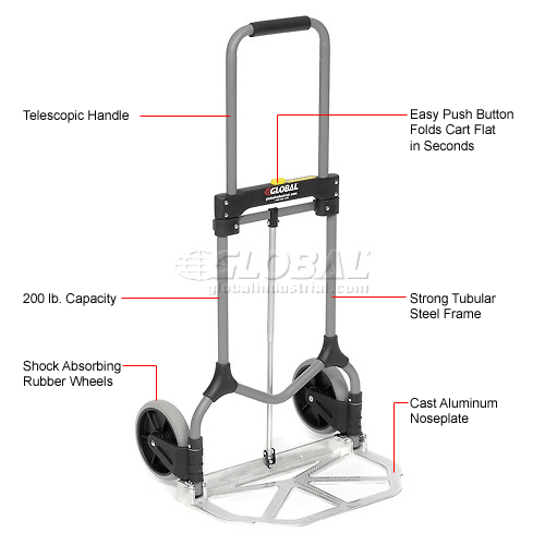 Global Industrial™ Folding Hand Cart 200 Lb. Capacity 251848
