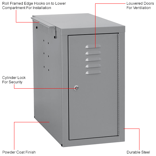 Global Industrial™ Security Computer CPU Enclosed Side Car
