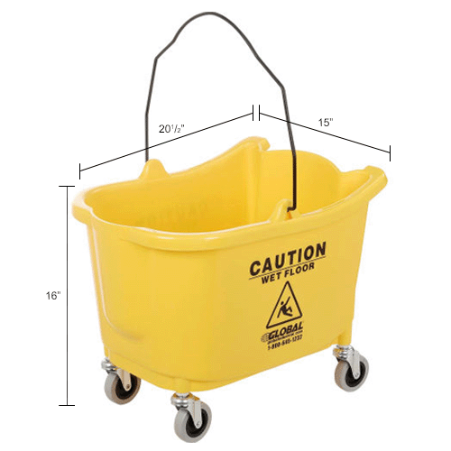 Mini Mop Bucket with Wringer | 20LTR | YELLOW