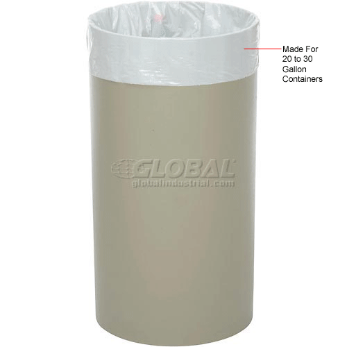 Global Industrial Medium Duty White Trash Bags - 20 to 30 gal, 0.7 mil, 200 Bags/Case