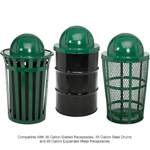 Garbage Can & Recycling Steel Outdoor Global Industrial™ Steel