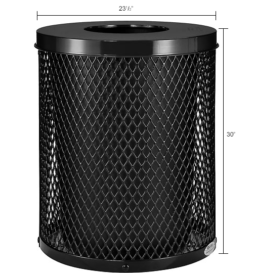 Global Industrial™ Outdoor Diamond Steel Trash Can With Flat Lid, 36