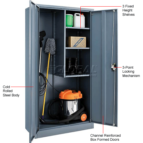 Global Industrial™ Janitorial Assembled 36x18x72 Gray