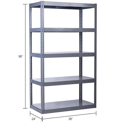 Global Industrial High Capacity Boltless Shelving 36W X 24D X 96H   272118IN Dim 