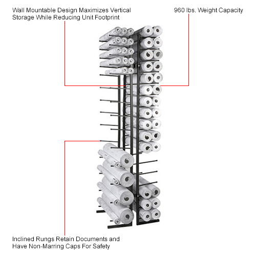 VisiRack™ High Capacity Blueprint Storage Rack 16 Openings 277322