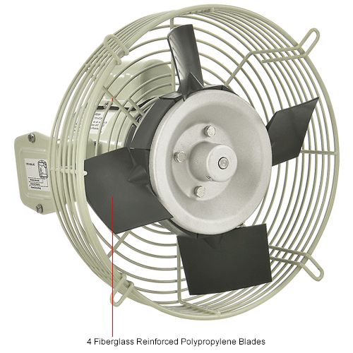 Continental Dynamics® 10" Corrosion Resistant Exhaust Fan, 1 Speed, 1/