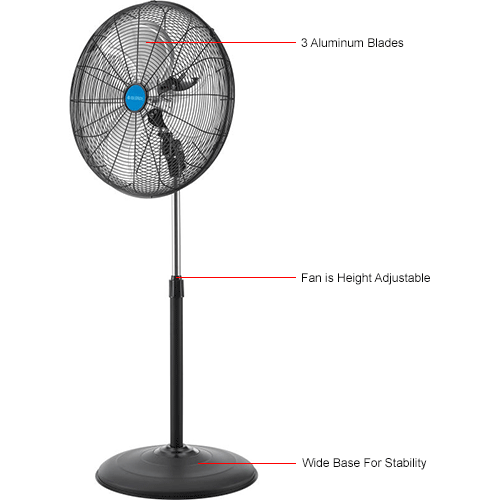 Global Industrial™ 18" Industrial Pedestal Oscillating Fan, 4,550 CFM