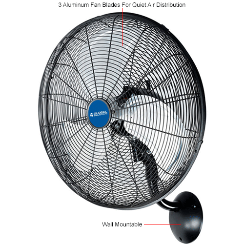 Global Industrial™ 18" Industrial Wall Mounted Oscillating Fan, 4,550