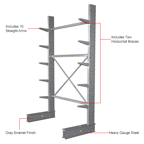 Global Industrial™ Single Sided Cantilever Rack Starter, Heavy Duty, 48 ...