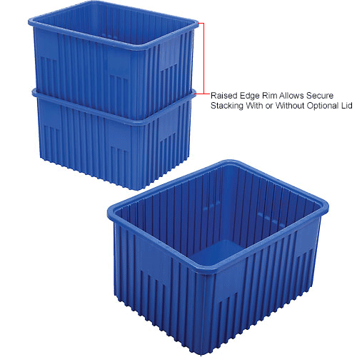 Quantum Storage DG93120BL Dividable Grid Storage Container, 22-1/2 L x 17-1/2 W x 12 H, Blue (Pack of 3)