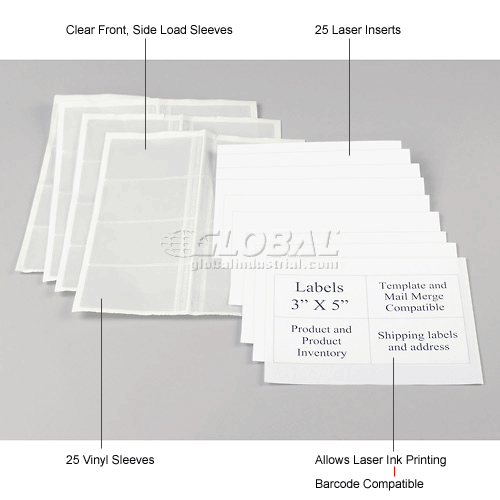 Aigner Bin Buddy BB35 Adhesive Label Holder (Side Insert) 3" x 5" for