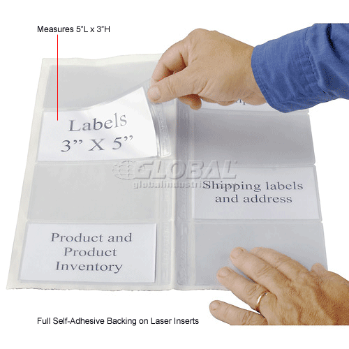 Aigner Bin Buddy BB35 Adhesive Label Holder (Side Insert) 3" x 5" for Totes, Price per Pack of