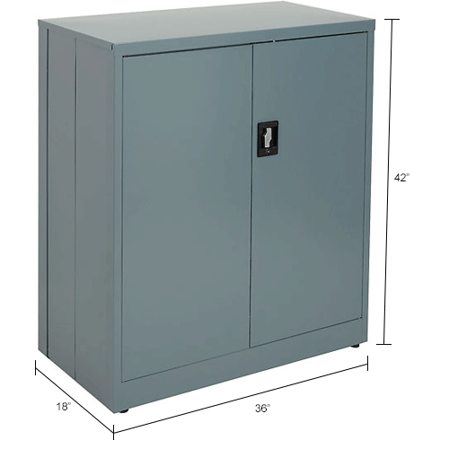 Global Industrial™ EZ Assemble Steel Storage 36"W x 18"D x 42"H, Gray 361842GY