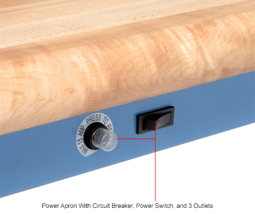 Global Industrial™ Packing Workbench W/Riser Kit & Power Apron, Maple ...