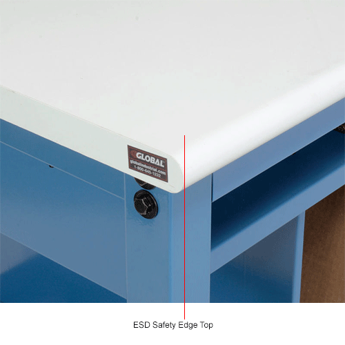 Global Industrial™ Mobile Packing Workbench W/Lower Shelf Kit, ESD ...