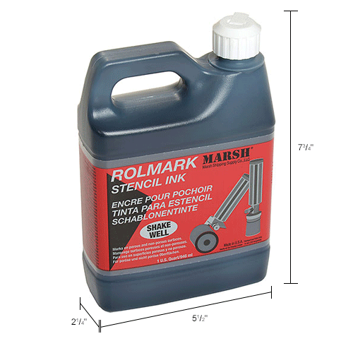 Marsh® Rolmark Stencil Ink, 1 Qt., Black 412489BK GLOBALindustrial.ca