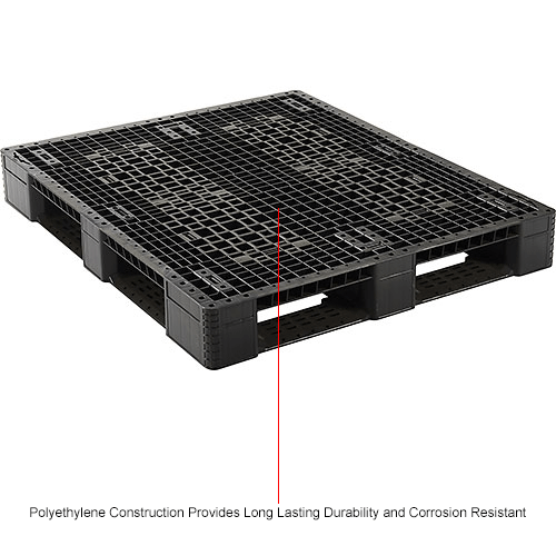 Global Industrial™ Rackable & Stackable Pallet, HDPE, 4Way, 48"x40