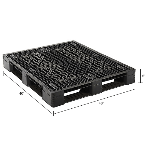 Global Industrial™ Rackable & Stackable Pallet, HDPE, 4Way, 48"x40