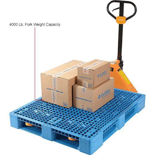 Global Industrial™ Rackable & Stackable Pallet, Poly, 4Way, 48"x40