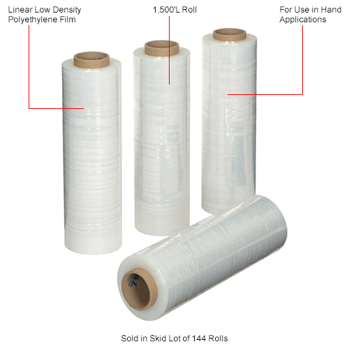 Western Plastic Stretch Wrap, Blown, 80 Gauge, 18Wx1500'L, Light