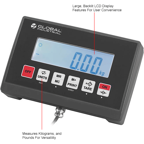 Global Industrial™ Digital Compact Bench Scale, 75 Lb X 0.02 Lb, RS-232 ...