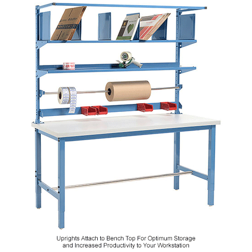 Global Industrial™ Upright Kit For Packing Workbench, 72"W, Blue ...