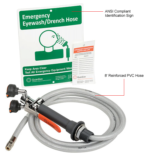 Guardian Equipment Eye Wash/Drench Hose Unit Deck Mounted, G5022 ...
