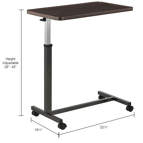Global Industrial™ Heavy Duty Overbed Table With H-Base, Walnut ...