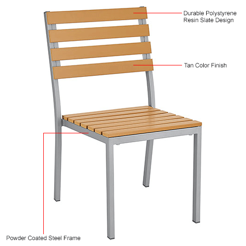 Global Industrial™ 40" Square Resin Outdoor Dining Table & Chair Set, 4 Chairs, Armless