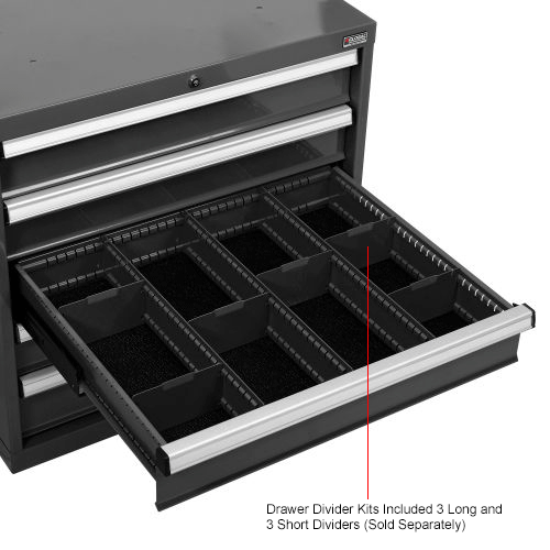 Global Industrial™ Modular Drawer 5 Drawers, w/Lock, 30"Wx27