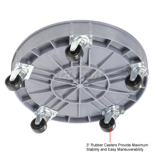 Grey 2 Packs 30 Gallon and 55 Gallon Heavy Duty Plastic Drum Dolly – Durable Plastic Drum Cart 900 lb Capacity- Barrel Dolly with Swivel Casters Wheel 