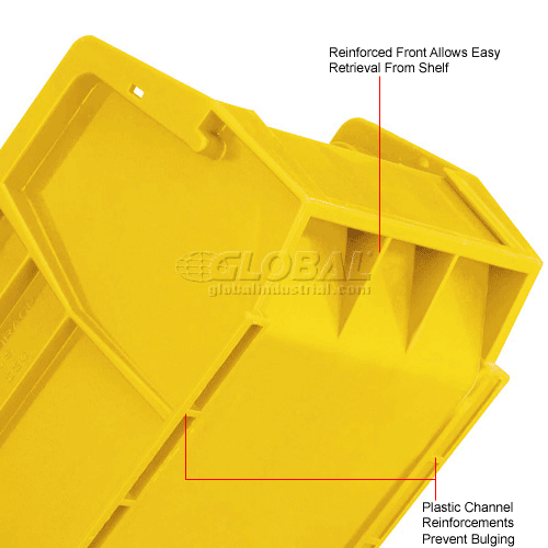 Quantum Plastic Stacking Bins QUS240 81/4 X 143/4 X 7 Yellow Pkg