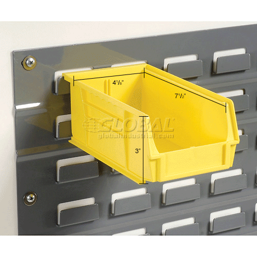 Global Industrial™ Wall Bin Rack Panel 36 x19 32 Yellow 41/8x71/2x3