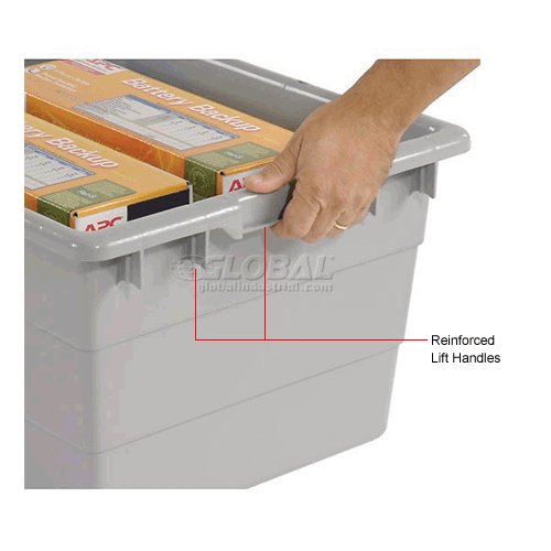 Quantum Cross Stack Nest Tub TUB241712 233/4 x 171/4 x 12 Gray