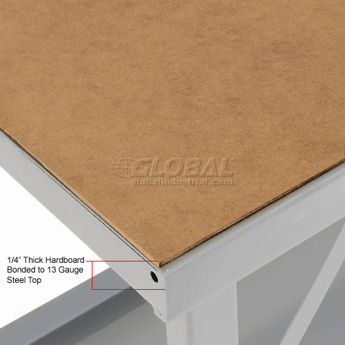 Global Industrial™ Heavy Duty Workbench w/ Hardboard Square Edge Top