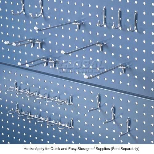 Global Industrial™ Steel Pegboard Panel, 60"W, Blue 606796