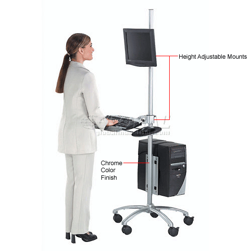Global Industrial™ Adjustable Ergonomic Standing Computer Workstation