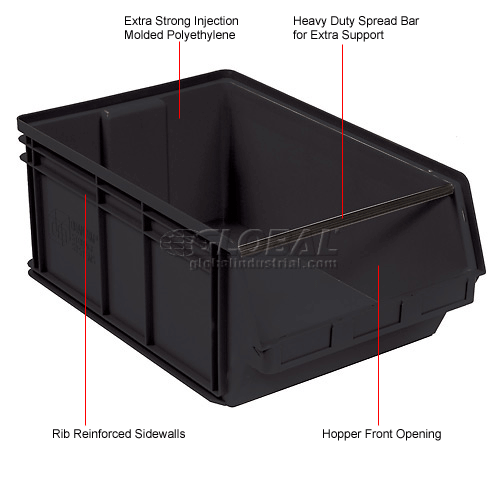 Quantum Magnum Plastic Stackable Storage Bin Qms743 18 3 8 X