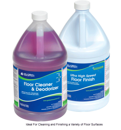 Global Industrial™ Floor Cleaning Kit, Floor Cleaner & Finish, 1 Gallon