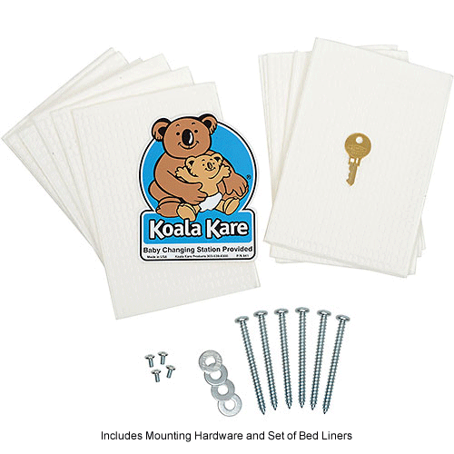 Koala Kare® Horizontal Baby Changing Table W/ Stainless Steel Gray