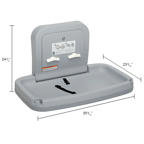 Koala Kare® Horizontal Baby Changing Table W/ Stainless Steel Gray
