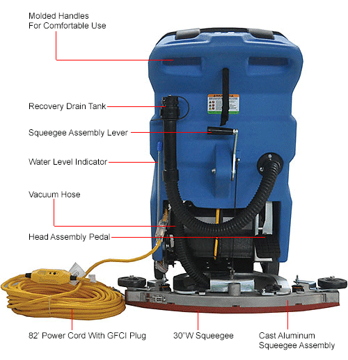 Global Industrial™ Electric WalkBehind Auto Floor Scrubber, 18