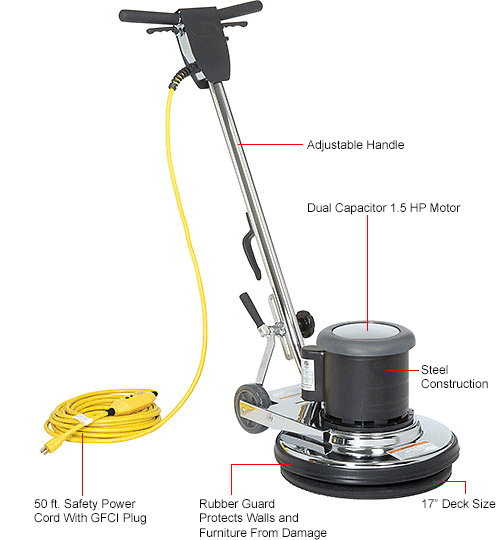 Global Industrial™ Low Speed Floor Machine, 17" Cleaning Path 641251