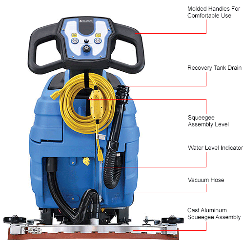 Global Industrial™ Electric WalkBehind Corded Auto Floor Scrubber, 17
