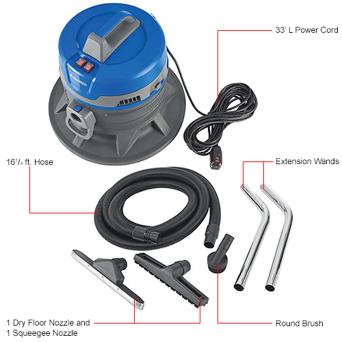 Global Industrial™ Drum Top HEPA Wet/Dry Vacuum, 55 Gallon Cap