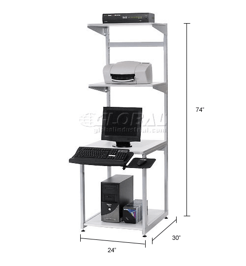 Global Industrial™ 24" Computer LAN Workstation, 24"W x 30"D x 74"H